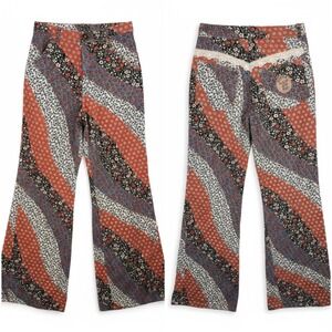 Rare Vintage 70s Turtle‎ Bax Patchwork Floral Boho Wide Leg see measurements
